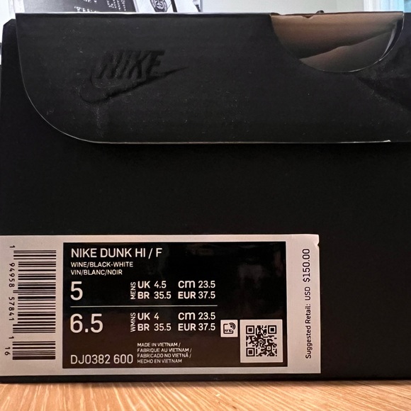 Brand New Nike Dunk Hi "Fragment - Beijing 2021" Women's 6.5 (Mens/Kids 5) - Picture 2 of 4